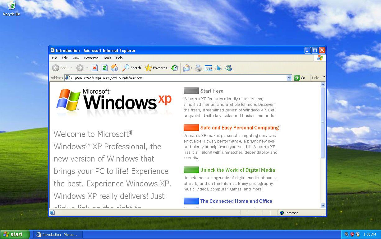 Internet Explorer 6 on Windows XP Desktop (2001)